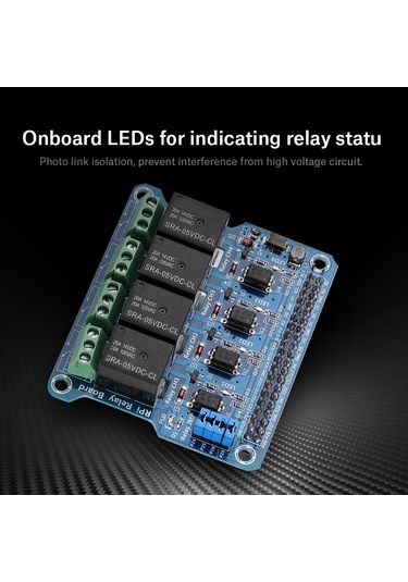 Ximistore9 Raspberry Pi A+/b+/2b/3b İçin 4 Portlu Röle Genişletme Kartı - Yüksek Gerilimli Cihaz Kontrolü, Fotoelektrik Yalıtımı, Led Durum Gösterici