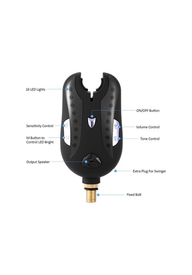 Artfulabode Uyarı Ses Led Kiti Kablosuz Isırma Göstergesi Dijital Beyaz Balık Balık Balık Alıcı Alarmları Alarmı Alarm Mw Beyaz