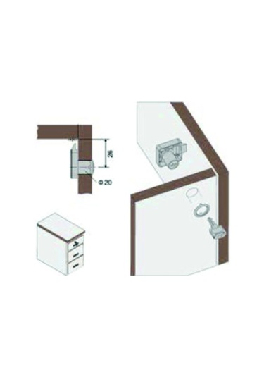 Canex Çarpma Dilli Çekmece Kilidi 22mm 10 Adet