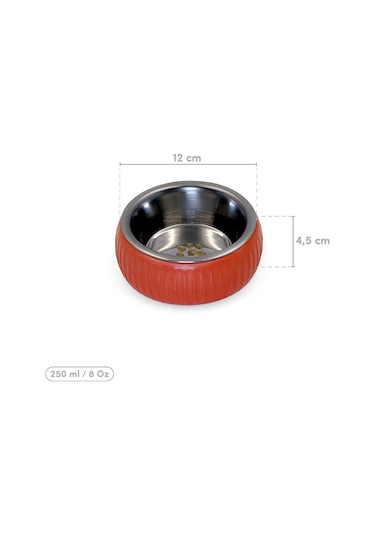 River World 250 Ml'lik Organik Seramik Evcil Hayvan Mama Kabı Kiremit Renkte