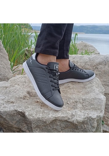 Bestof 041 Siyah-beyaz Sneaker Düz Taban Spor Ayakkabı 001