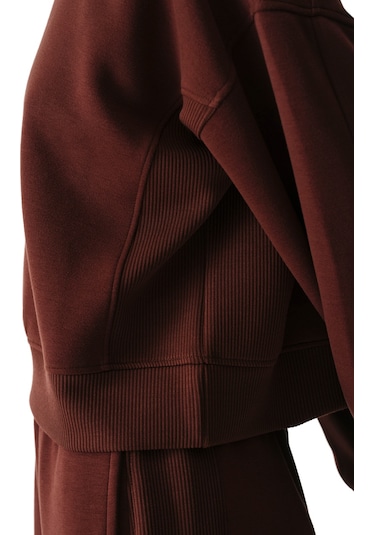 Penti Kahverengi Silky Feel Contrast Sweatshirt