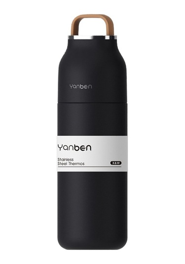 Yystore Taşınabilir Termos Bardak Basit Kahve Fincanı Sıcak Ve Soğuk İçin Evrensel Siyah