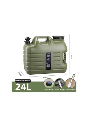 Madfox Galon Air Pe Musluklu Su Bidonu 24 Litre Green Yeşil