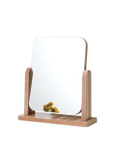 Shethınk Dekoratif Ahşap Döner Makyaj Aynası Mu-45