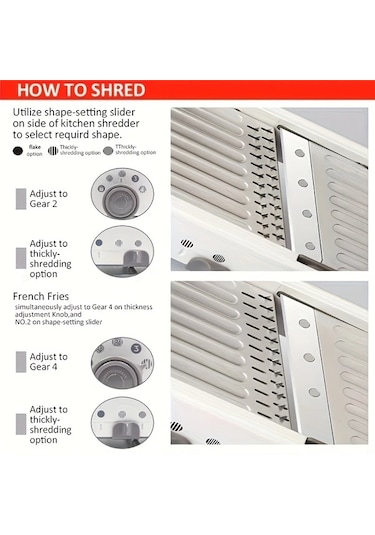 Dashanshop 18 Cesit Ayarlanabilir Mandolin Rende Beyaz Paslanmaz Celik Sebze Julienner Patates Kesici Profesyonel Guvenli Dilimleyici 1 Parça