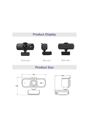 Agoodshop Web Kameraları Full Hd 2k Web Kamerası Mikrofonlu Otofokus Pc Bilgisayar Mac Dizüstü