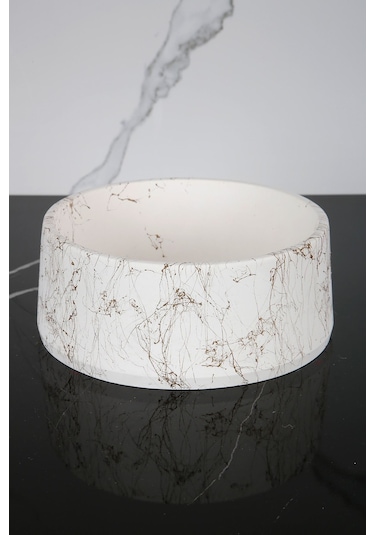 Betonmall Beton Havluluk Banyo Tuvalet Wc Çok Amaçlı Düzenleyici Tabak 20 Cm - Altın Spreyli Altın Spreyli