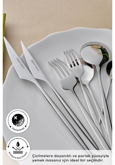 Karaca  Elegance Braga Platin 12 Kişilik 84 Parça Çatal Kaşık Bıçak Takımı