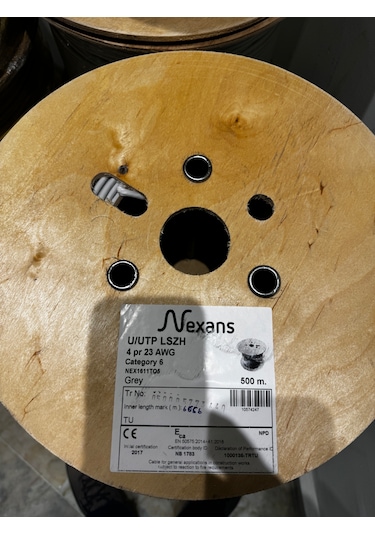 Nexans Cat 6 Halogen Freen Utp 23awg Kablo 500 Metre Gri