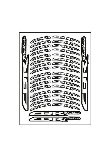 Beyaz Baskı Honda Cbr Uyumlu 1 Set Jant Şeridi