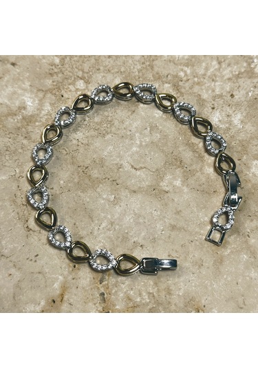 Vıp Seri Damla Zirkon Bileklik Gold