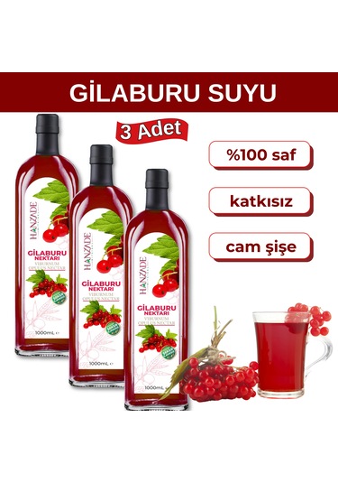 Hanzade Bitkisel Gilaburu Suyu Nektarı Şekersiz 3 x 1 L