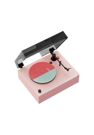 Hym s Lumi-s Pembe Dahili Bluetooth Hoparlörlü Retro Pikap Plakçalar