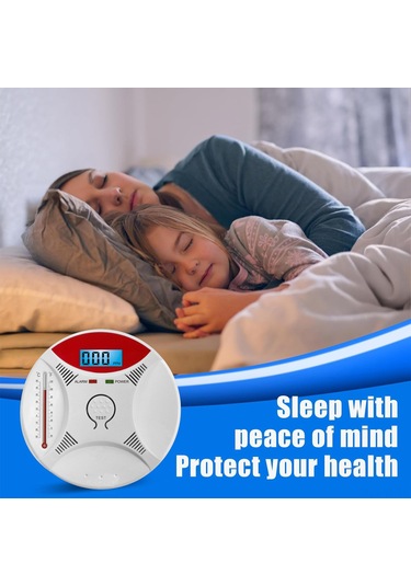 Yifomall Co Ve Duman Alarmı 2-in-1 Fonksiyonlu, Termometre Özellikli, Ab Malzeme, 4 Dil Kullanim Kılavuzu, Pil Gereklidir Zn-cdr810com