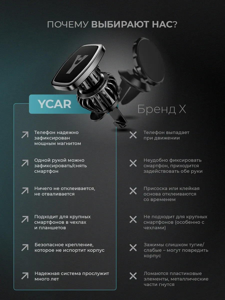 Ycar Araba İçin Telefon Tutucu 93624116 Siyah