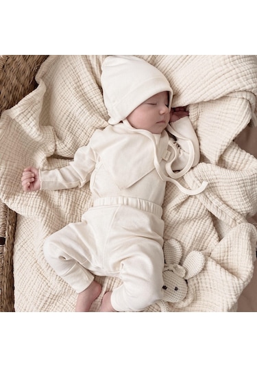Naturaborn Gots Organik Sertifikalı Bebek Pantolon Bej