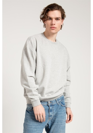 Jahr Marc Oversize Asit Yıkamalı Gri Erkek Sweatshirt Gri