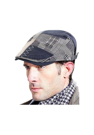 Valkyrie İtalyan Style Erkek Kasket Şapka Kanvas Asimetrik Model Ayarlanabilir Terletmez Erkek Lacivert