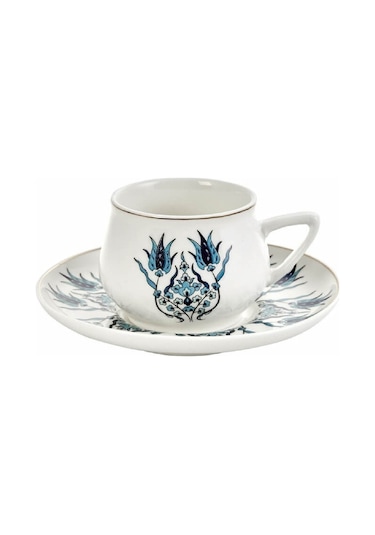 Karaca  İznik Yeni Form 6 Kişilik Kahve Fincanı Takımı 100 ml