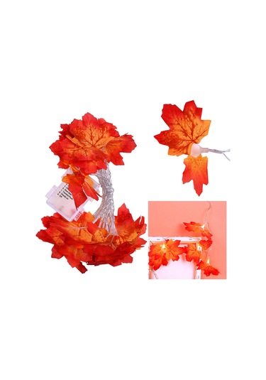 Reedark "uzaktan Kumandalı Akçaağaç Yapraklı Led Işık Zinciri - Düğün, Parti Ve Dekorasyon" Kırmızı