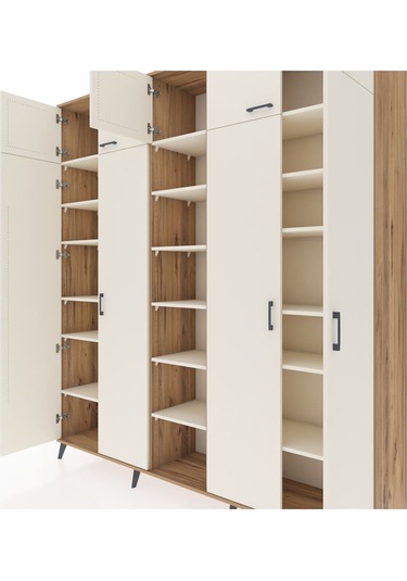 Hyperion Dolap 18 Raflı 9 Kapaklı 220x44x243 Çam-aytaşı/aytaşı Aytası/aytası