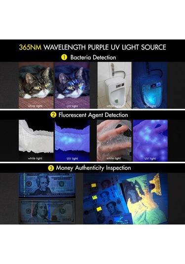 Jeehugo Mini Anahtar Feneri Mavi - Beyaz Işık Ay, Düşük, Orta, Yüksek Parlaklık + Mor Uv Işık, Alüminyum Gövde, Ip66 Su Geçirmez, 320lm, 86m Işık Mesafesi Çok Renkli