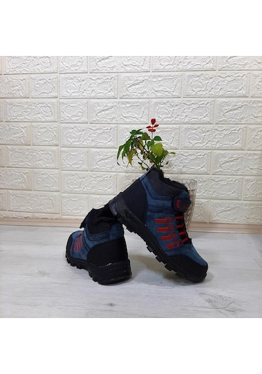 Black Sea 542 Mavi-kırmızı Kürklü Fermuarlı Cırtlı Erkek Çocuk Bot 001