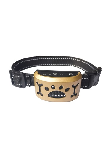 Geeksen Bark Stoper Köpek Eğitim Köpek Tasması Şarj Edilebilir Büyük Kemik Altın