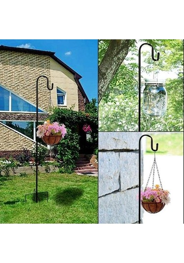 Saksı Tutucu Yüksekliği Ayarlanabilir Paslanmaz Korozyona Dayanıklı Kuş Besleyici Kutup Güneş Işığı Fener Askı Kancası