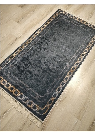 Yamalı Home Style Deri Taban Siyah Gold Sl6802 80X150 Siyah