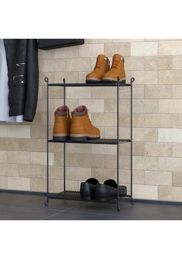 Teknotel Üç Katlı Metal Düzenleyici Ayakkabılık Havluluk Saksılık