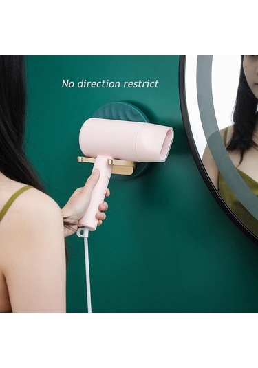 Novahub Pratik Duvar Montajlı Saç Kurutma Makinesi Tutucusu Yapışkanlı Beyaz