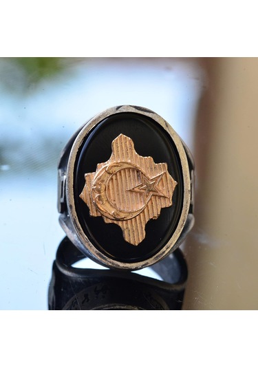 Yıldız Ve Hilal Yüzüğü, Malcolm X Yüzüğü, Sterlin Gümüş İslami Erkek Yüzüğü Gümüş