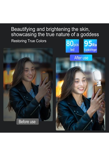 Youtek V15 Klipsli Telefon Aydınlatma Lambası - 2500k-9000k Renk Sıcaklığı, 1000mah Pil, Taşınabilir Selfie Işığı