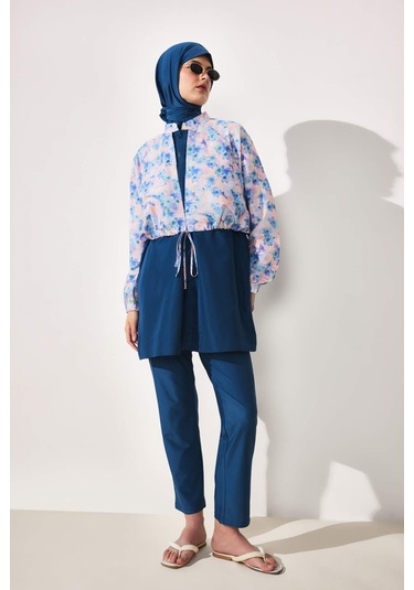Defacto Regular Fıt Çiçekli 5li Burkini Mayo G7443ax26hsbe376 Mavi-be376