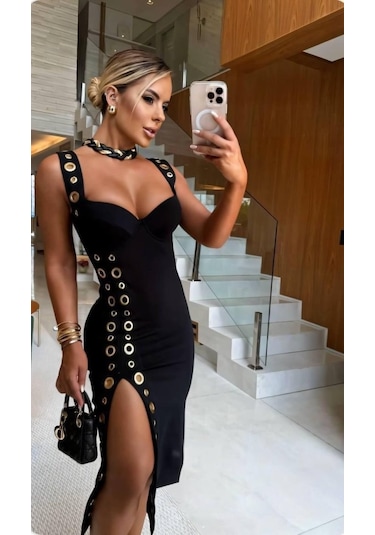 Kuş Gözü Elbise Beyaz