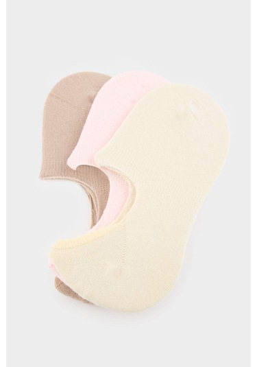Defacto Kadın Görünmez 3lü Pamuklu Babet Çorap T6922aznspn2 Pembe