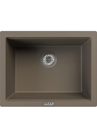 Polex Cristalüx Granit Evye P-09 Toprak Tezgah Altı Ve Tezgah Üstü Kare Mutfak Evyesi 55.5x43.5 CM