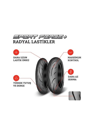 Mitas  120/70Zr17 (58W) 180/55Zr17 (73W) Sport Force+ Ön Arka Set