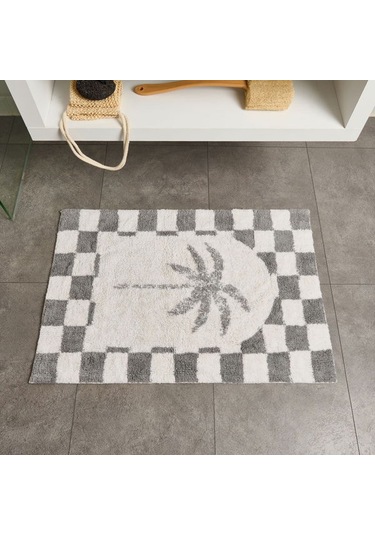 Evidea Soft Palm Tufting Banyo Paspası - Beyaz - 60x90 Cm Beyaz