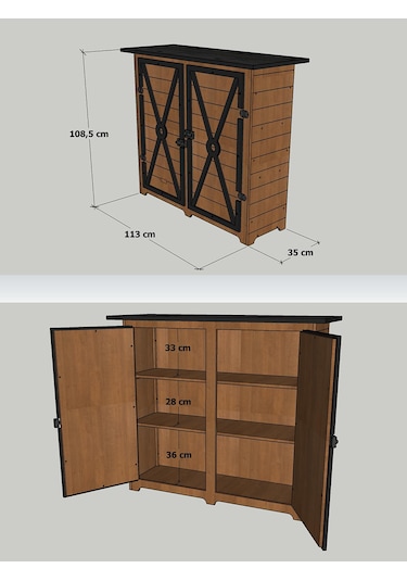 Mandumobilya “Mandu” Ahşap Bahçe Depolama Dolabı (Küçük) Diğer
