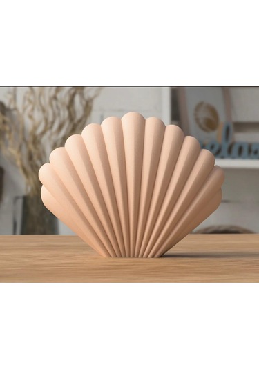 Shell 3d Modern Tarz Deniz Kabuğu Boyanabilir Plastik Vazo Beyaz