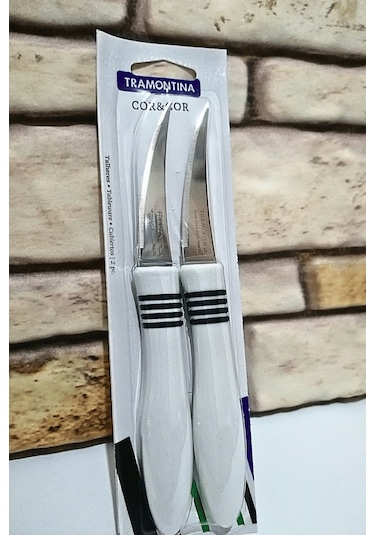 Tramontina Lazer Kesim Sebze Bıçağı 2 Adet-kısa-beyaz Beyaz