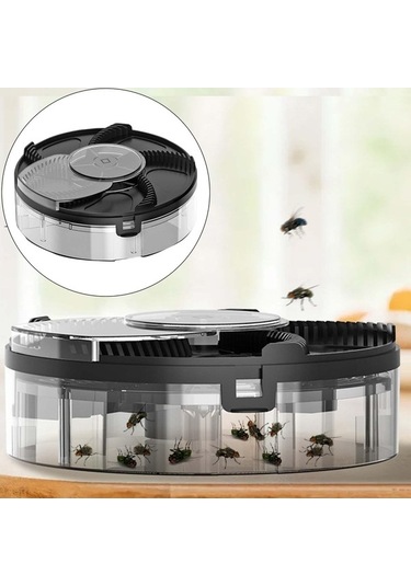 Createtech Suntek Dönen Elektrikli Sinek Kapanı Şarj Edilebilir Siyah Kontrol