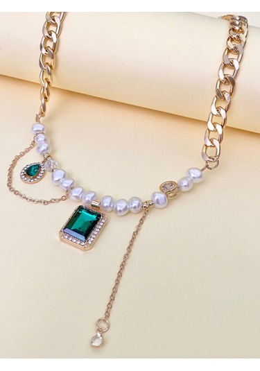 Proshik Yapay İnci Zincirli Kolye Odevr 376670545