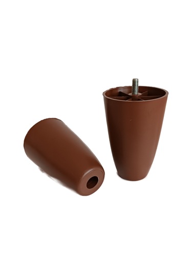 Armut Plastik Baza Mobilya Koltuk Ayağı 2 Adet Ceviz 12 CM M8 Vida