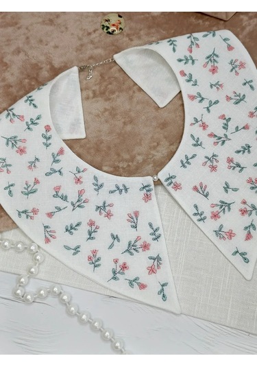 Matta Stıl' Nakışlı Yakalı 137892558 Beyaz