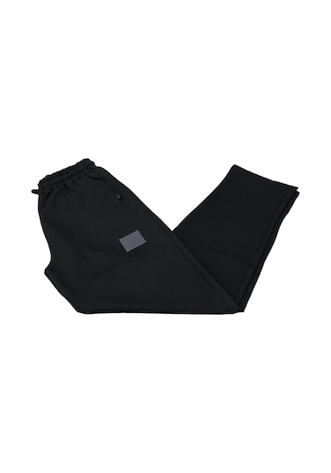 Erkek Siyah Büyük Beden Battal Boy Eşofman Altı Düz Paça Siyah