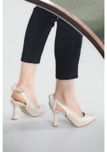 Bilener 2853 Kadın 9 Cm Topuklu Arkası Açık Stiletto Ayakkabı 001